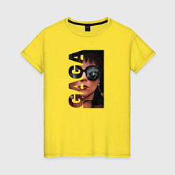 Футболка хлопковая женская ГАГА, цвет: желтый