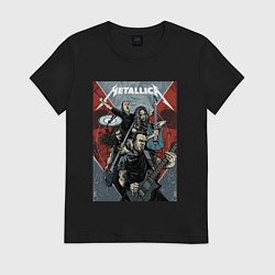 Футболка хлопковая женская Metallica - cool dudes!, цвет: черный