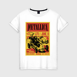 Футболка хлопковая женская Metallica - Iowa speedway playbill, цвет: белый