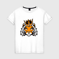 Женская футболка Тигр в короне Tiger in crown