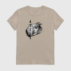 Футболка хлопковая женская Adele лицо, цвет: миндальный