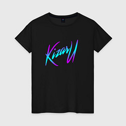 Футболка хлопковая женская КИЗАРУ НЕОН ЛОГО KIZARU NEON LOGO, цвет: черный