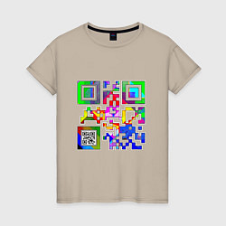 Футболка хлопковая женская Color QR, цвет: миндальный