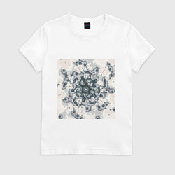 Футболка хлопковая женская Коллекция Journey Зима 587-1 Квадрат, цвет: белый