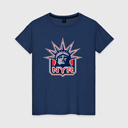 Футболка хлопковая женская Нью Йорк Рейнджерс New York Rangers, цвет: тёмно-синий