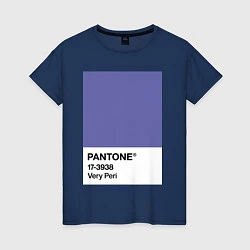 Футболка хлопковая женская Цвет Pantone 2022 года - Very Peri, цвет: тёмно-синий