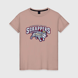 Футболка хлопковая женская Mahoning Valley Scrappers, цвет: пыльно-розовый