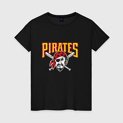 Футболка хлопковая женская Pittsburgh Pirates - baseball team, цвет: черный