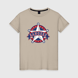 Футболка хлопковая женская Texas Rangers -baseball team, цвет: миндальный