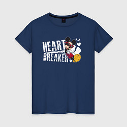 Футболка хлопковая женская Mickey heart Breaker, цвет: тёмно-синий