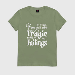 Футболка хлопковая женская DARKEST DUNGEON LOGO WHITE, цвет: авокадо