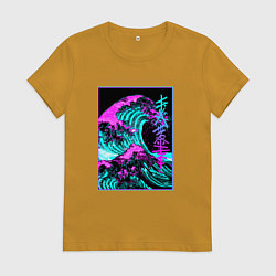 Женская футболка НЕОНОВАЯ ВОЛНА, ЯПОНИЯ, ФУДЗИЯМА JAPAN NEON