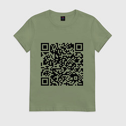 Футболка хлопковая женская QR-код Скала Джонсон, цвет: авокадо