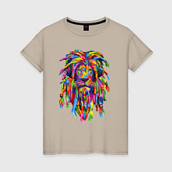 Футболка хлопковая женская Lion dreaD, цвет: миндальный