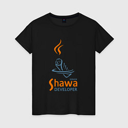 Футболка хлопковая женская Senior Shawa Developer, цвет: черный