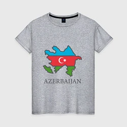 Футболка хлопковая женская Map Azerbaijan, цвет: меланж
