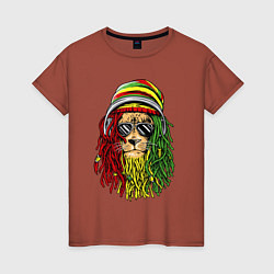 Футболка хлопковая женская Rasta lioN, цвет: кирпичный