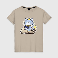 Футболка хлопковая женская The Magical Cat Yuumi, цвет: миндальный