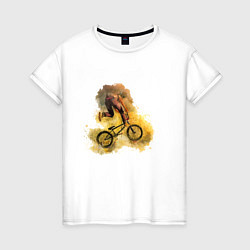 Футболка хлопковая женская BMX Акварель, цвет: белый