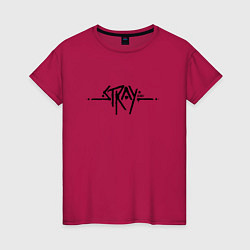 Футболка хлопковая женская Stray Logo, цвет: маджента