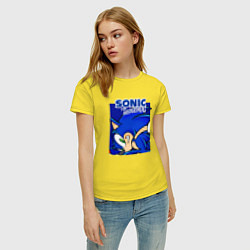 Футболка хлопковая женская Sonic Adventure Sonic, цвет: желтый — фото 2