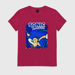 Футболка хлопковая женская Sonic Adventure Sonic, цвет: маджента