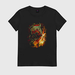 Футболка хлопковая женская Hells Ashes, цвет: черный