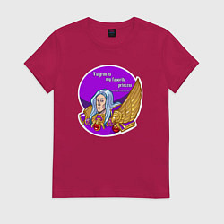 Футболка хлопковая женская А ещё я люблю фиолетовый контур, футболки, цвет: маджента