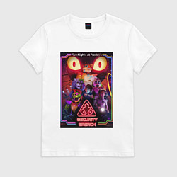 Футболка хлопковая женская Five Nights at Freddys 5 poster, цвет: белый