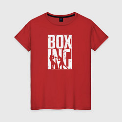 Футболка хлопковая женская Boxing бой, цвет: красный