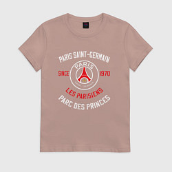 Футболка хлопковая женская PARIS SAINT - GERMAIN ПСЖ ФУТБОЛ, цвет: пыльно-розовый