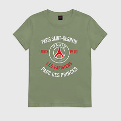 Футболка хлопковая женская PARIS SAINT - GERMAIN ПСЖ ФУТБОЛ, цвет: авокадо