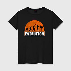Футболка хлопковая женская Карате эволюция, цвет: черный