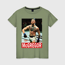 Футболка хлопковая женская Конор МакГрегор McGregor, цвет: авокадо