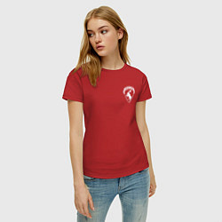Футболка хлопковая женская VOLVO логотип лось, цвет: красный — фото 2