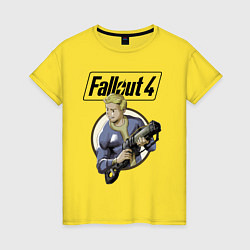 Футболка хлопковая женская Fallout 4 Hero, цвет: желтый