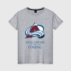 Футболка хлопковая женская Colorado Avalanche are coming , Колорадо Эвеланш, цвет: меланж