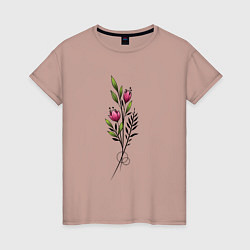 Женская футболка Графичный цветок