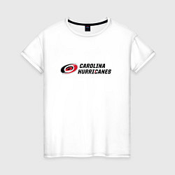 Футболка хлопковая женская Carolina Hurricanes Каролина Харрикейнз, цвет: белый