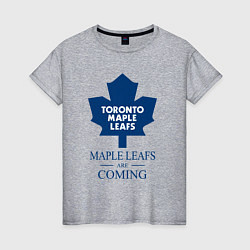 Футболка хлопковая женская Toronto Maple Leafs are coming Торонто Мейпл Лифс, цвет: меланж