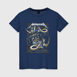 Футболка хлопковая женская Metallica Skull & Snake, цвет: тёмно-синий