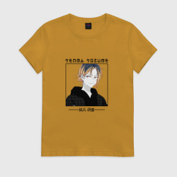 Футболка хлопковая женская Кенма Козуме некома, Haikyuu, цвет: горчичный