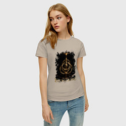 Футболка хлопковая женская ELDEN RING SYMBOL LOGO, цвет: миндальный — фото 2