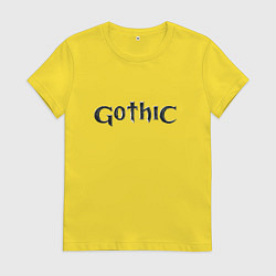 Футболка хлопковая женская Gothic logo, цвет: желтый