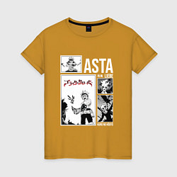 Футболка хлопковая женская Asta art, цвет: горчичный