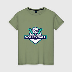 Футболка хлопковая женская Volleyball - Club, цвет: авокадо