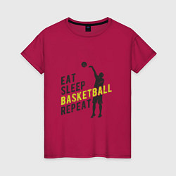 Футболка хлопковая женская Basketball Day, цвет: маджента