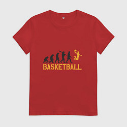 Футболка хлопковая женская Basketball Fly, цвет: красный