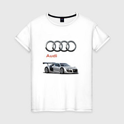 Футболка хлопковая женская Audi Germany, цвет: белый