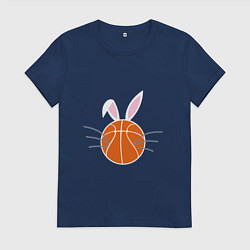 Футболка хлопковая женская Basketball Bunny, цвет: тёмно-синий